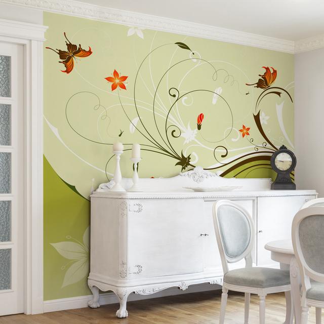 Summertime Semi-Gloss Wallpaper Roll East Urban Home Material quality: Premium (150g/m²), Size: 2.4m x 240cm on Productcaster.