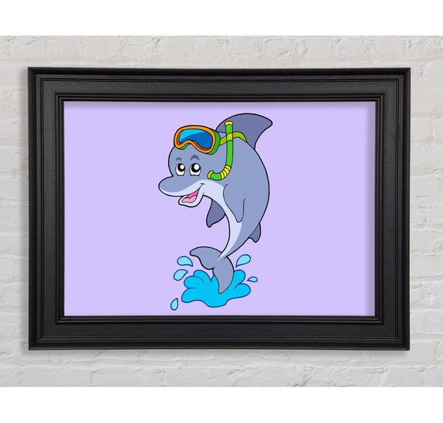 Snorkeling Dolphin Lilac Framed Print Harriet Bee Size: 42cm H x 59.7cm W on Productcaster.