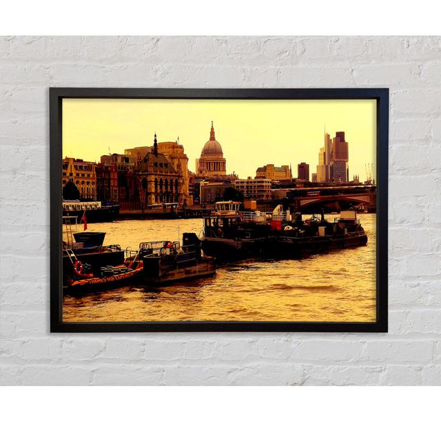 The Thames - Single Picture Frame Art Prints on Canvas Marlow Home Co. Size: 84.1cm H x 118.9cm W x 3.3cm D on Productcaster.