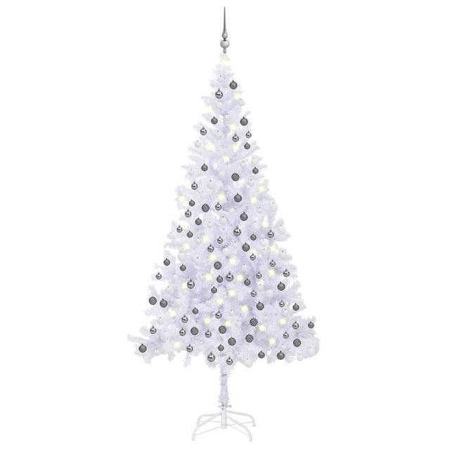 Artificial Christmas Tree Christmas Display Tree with LEDs and Ball Set The Seasonal Aisle Size: 210cm H on Productcaster.