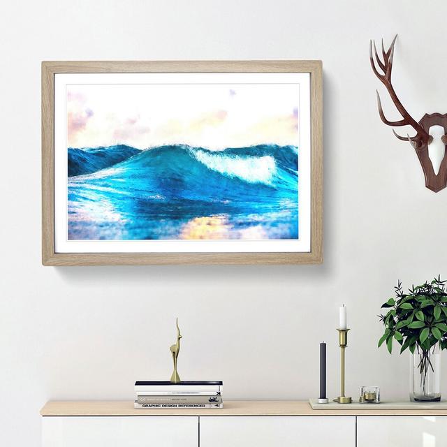 Rolling Ocean Waves - Picture Frame Painting Print East Urban Home Size: 33cm H x 45cm W x 2cm D, Frame Option: Oak Framed on Productcaster.