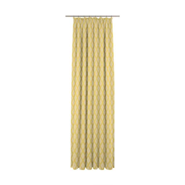 Esteban Pencil Pleat Room Darkening Curtains (Set of 2) August Grove Size: 245cm H x 145cm W, Colour: Yellow, Art der Aufhängung: With eyelets on Productcaster.