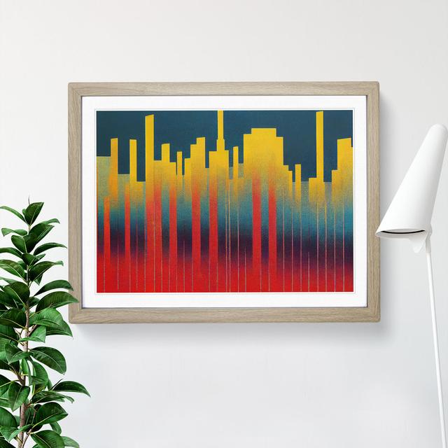 Brilliant Abstract Skyscrapers - Single Picture Frame Print Metro Lane Frame Colour: Oak Framed, Size: 34cm H x 46cm W x 2cm D on Productcaster.