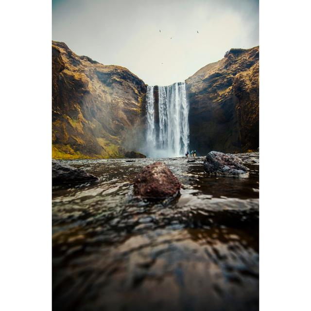 Skogafoss Waterfall Iceland by LukaTDB - Wrapped Canvas Art Prints Alpen Home Size: 76cm H x 51cm W x 3.8cm D on Productcaster.