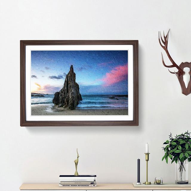 Sunrise on a Beach in Spain - Picture Frame Painting Print East Urban Home Size: 48cm H x 65cm W x 2cm D, Frame Option: Walnut Framed on Productcaster.