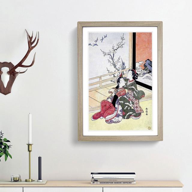 See the Birds Fly by Harunobu Suzuki - Picture Frame Painting Print East Urban Home Size: 48cm H x 36cm W x 2cm D, Frame Option: Oak Framed on Productcaster.