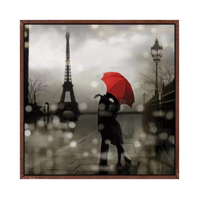 Paris Romance von Kate Carrigan - Galerie- Giclée auf Leinwand Lily Manor Größe: 45,72 cm H x 45,72 cm B x 3,81 cm T, Format: Klassischer Holzrahmen on Productcaster.