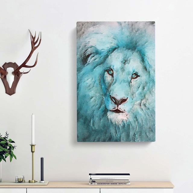 Face Of A Lion In Abstract - Wrapped Canvas Painting East Urban Home Size: 60cm H x 40cm W x 3cm D on Productcaster.