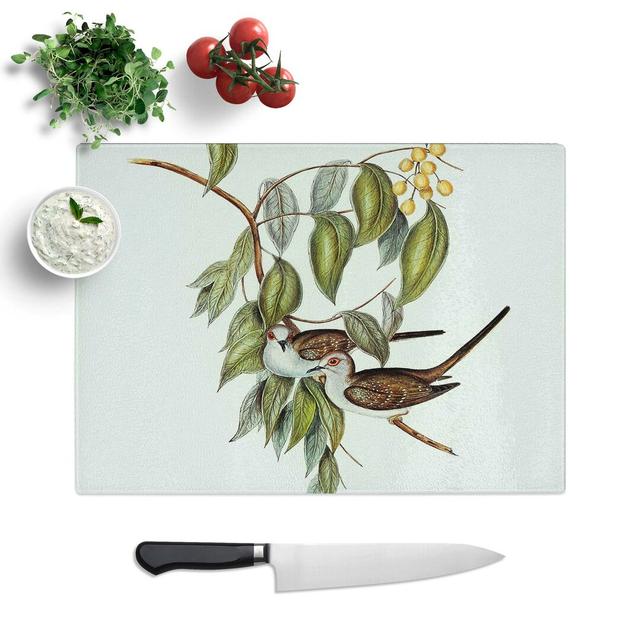 Glass Graceful Ground Doves by Elizabeth Gould Chopping Board East Urban Home Size: 28.5 cm W x 20 cm L on Productcaster.