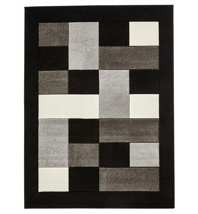 Matrix area rug Machine Woven Rectangle Black 17 Stories Rug Size: Rectangle 80cm x 150cm on Productcaster.