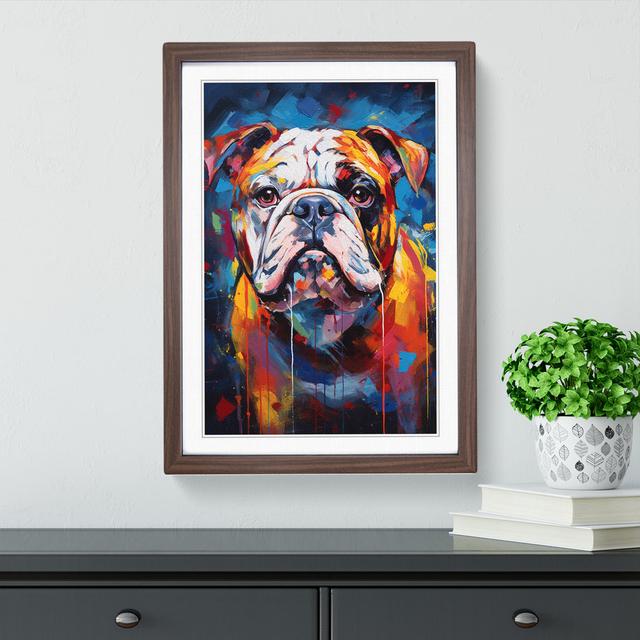 British Bulldog Modern - Single Picture Frame Print on Wood Marlow Home Co. Size: 46cm H x 34cm W x 2cm D, Format: Walnut Framed on Productcaster.