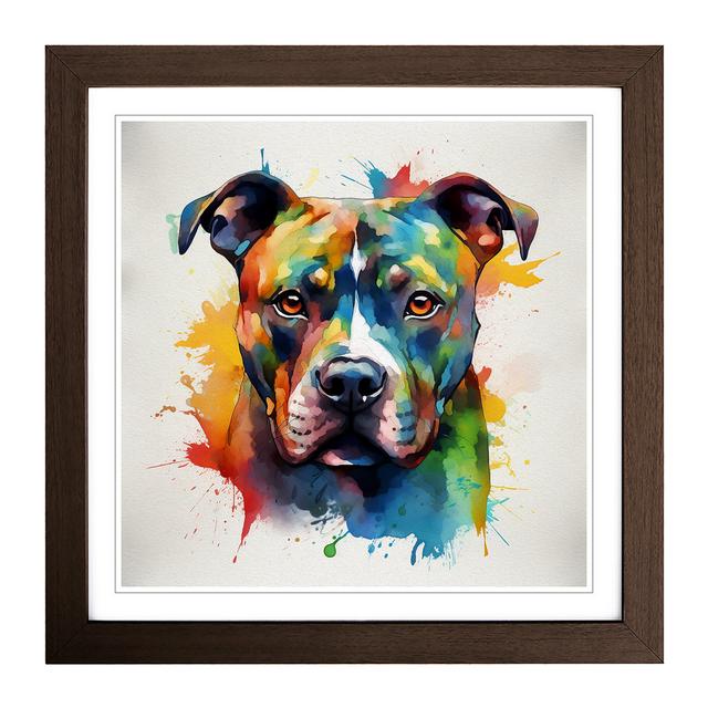 Staffordshire Bull Terrier No.2 - Single Picture Frame Print on Wood Marlow Home Co. Format: Walnut on Productcaster.