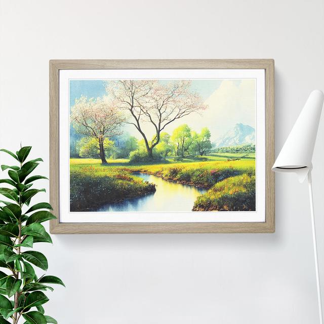 Spring Forest Steam - Single Picture Frame Print ClassicLiving Format: Oak, Size: 46cm H x 64cm W x 2cm D on Productcaster.