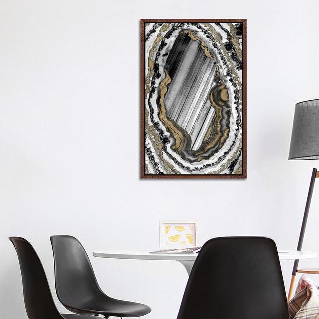 Golden Geode I by Marcus Prime - Graphic Art on Canvas Ivy Bronx Format: Brown Floater Frame, Size: 101.6cm H x 66.04cm W x 3.81cm D on Productcaster.