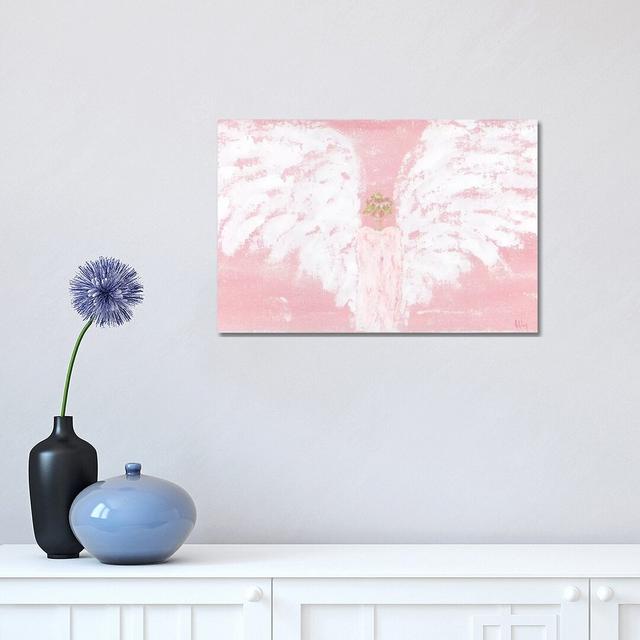 Pink Angel Wide by Ashley Bradley - Painting on Canvas Lily Manor Size: 30.48cm H x 45.72cm W x 1.91cm D, Format: Wrapped Canvas on Productcaster.