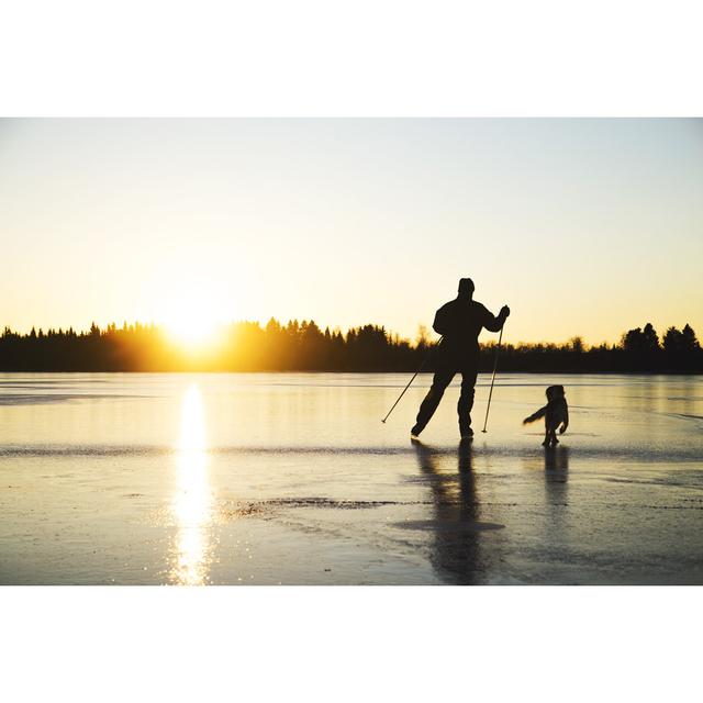 Skating on a Frozen Lake by Sundbomphoto - Wrapped Canvas Photograph 17 Stories Size: 51cm H x 76cm W x 3.8cm D on Productcaster.