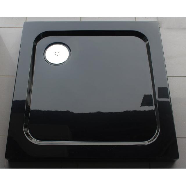 Slimline 35Mm 900X800 Rectangle Black Gloss Stone Shower Tray Belfry Bathroom Size: 3.5cm H x 100cm W x 80cm D, Finish: Black Gloss on Productcaster.