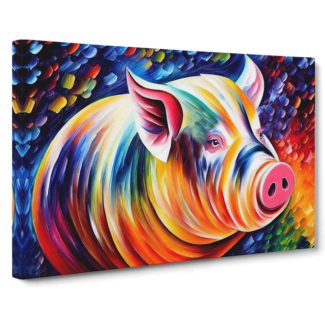 Pig Painting Vol.3 Abstract - Wrapped Canvas Graphic Art Brambly Cottage Size: 35cm H x 50cm W x 3cm D on Productcaster.