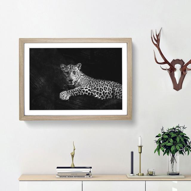 Leopard - Picture Frame Graphic Art Print East Urban Home Size: 62cm H x 87cm W x 2cm D, Frame Option: Oak Framed on Productcaster.