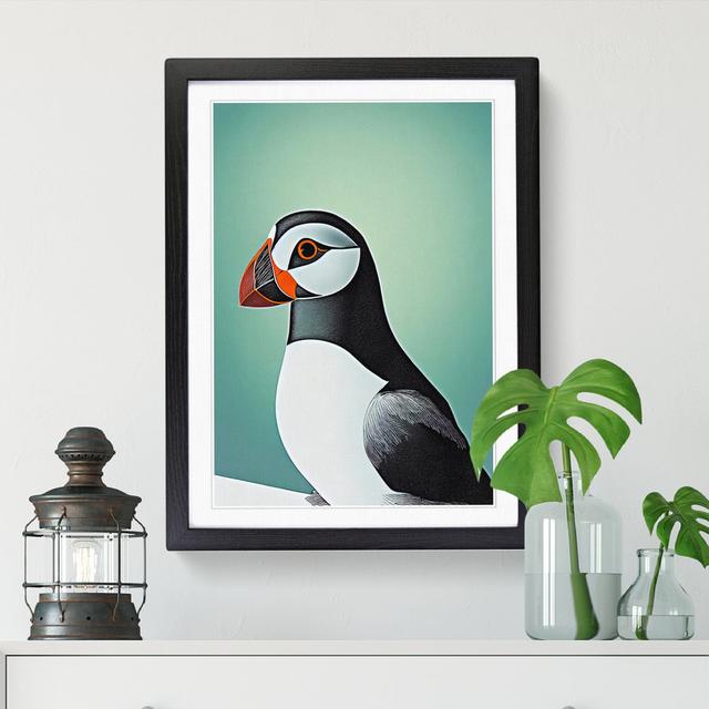 Puffin Vol.2 - Single Picture Frame Painting ClassicLiving Size: 64cm H x 46cm W x 2cm D, Frame Option: Walnut on Productcaster.