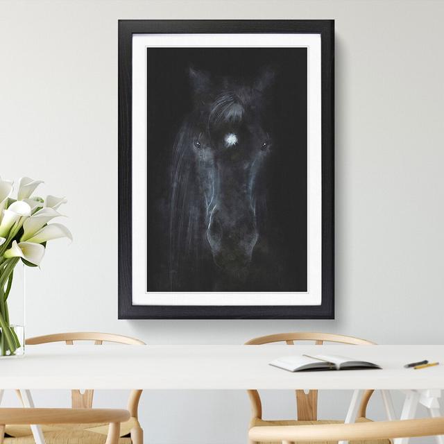 Black Horse in the Shadows - Picture Frame Painting East Urban Home Frame Option: Black Framed, Size: 65cm H x 48cm W x 2cm D on Productcaster.