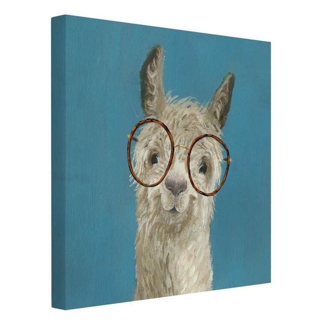 Llama with Glasses I - Wrapped Canvas Graphic Art Zoomie Kids Size: 50cm H x 50cm W on Productcaster.