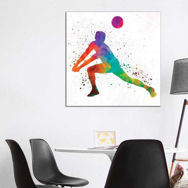 Volley Ball Player Man In Watercolour III by Paul Rommer - Wrapped Canvas Print Latitude Run Size: 93.98cm H x 93.98cm W x 1.91cm D on Productcaster.