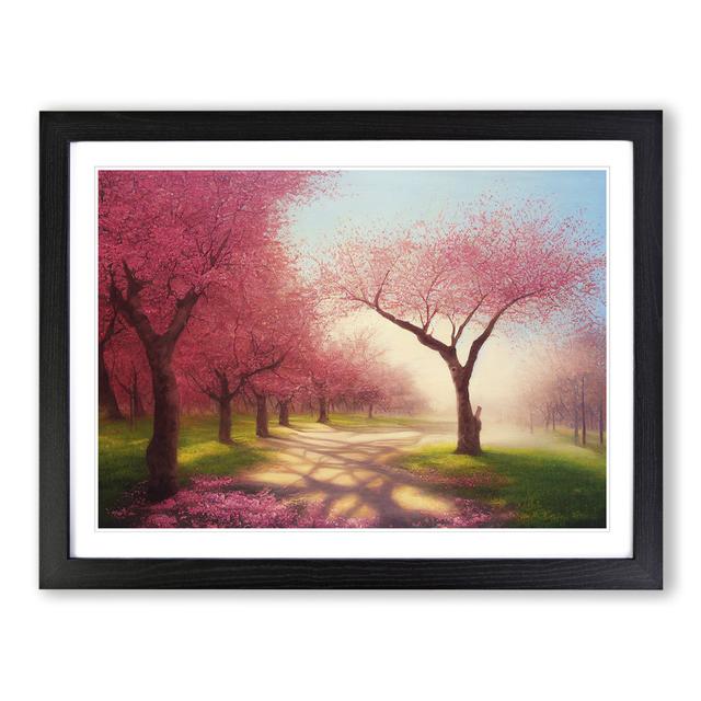 Impressive Cherry Blossom Trees - Single Picture Frame Print ClassicLiving Frame Colour: Black, Size: 46cm H x 64cm W x 2cm D on Productcaster.