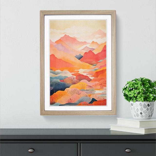 Japanese Mountains Colour Field - Single Picture Frame Print on Wood Natur Pur Format: Oak Framed, Size: 34cm H x 25cm W x 2cm D on Productcaster.