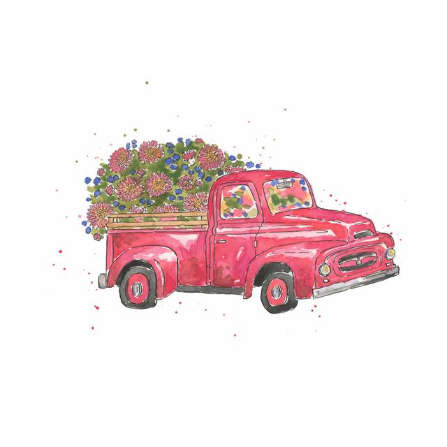 Flower Truck IV by Catherine McGuire - Wrapped Canvas Painting August Grove Size: 81cm H x 122cm W on Productcaster.