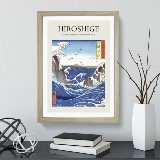 The Naruto Whirlpools by Utagawa Hiroshige - Picture Frame Painting East Urban Home Size: 65cm H x 48cm W x 2cm D, Frame Option: Oak Framed on Productcaster.