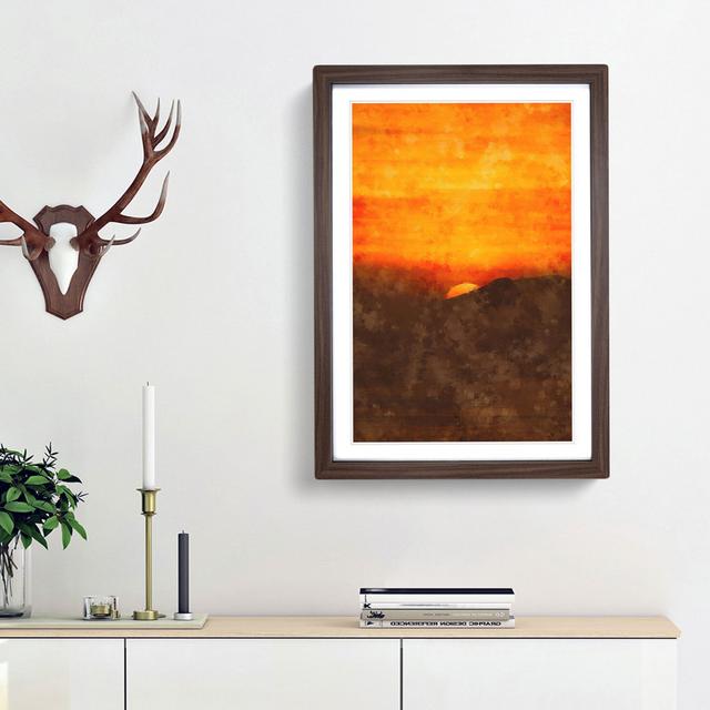 Orange Sunset Abstract - Picture Frame Painting Print East Urban Home Frame Option: Walnut Framed, Size: 45cm H x 33cm W x 2cm D on Productcaster.