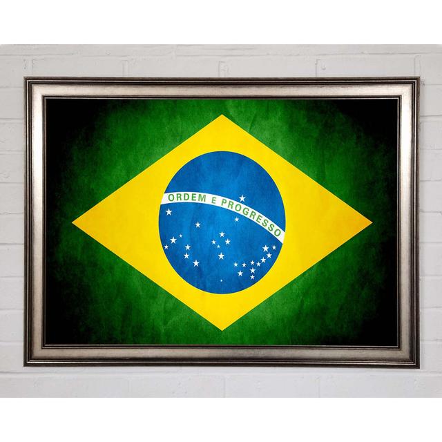 Brasilianische Flagge - Einzelner Bilderrahmen Kunstdrucke Brayden Studio Größe: 59,7 cm H x 84,1 cm B x 1,5 cm T on Productcaster.