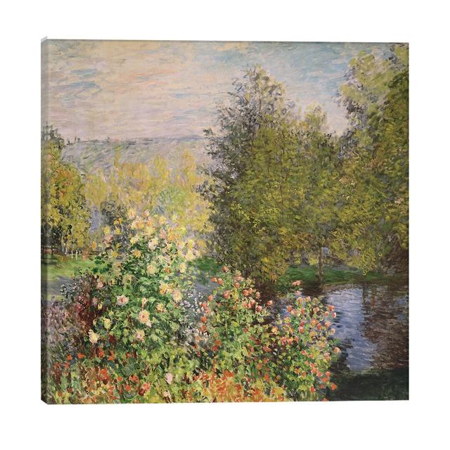 A Corner Of The Garden At Montgeron, 1876-7 by Claude Monet - Wrapped Canvas Painting Marlow Home Co. Size: 45.72cm H x 45.72cm W x 3.81cm D, Frame Co on Productcaster.