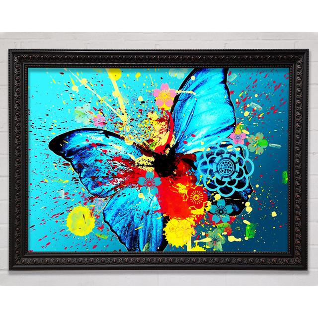 Butterfly Splash Framed Print Wall Art Brayden Studio Format: Black/Walnut Framed Paper, Size: 100cm H x 141.4cm W x 3cm D on Productcaster.