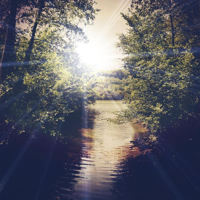 Landscape with a Mountain Stream - Wrapped Canvas Photograph Union Rustic Size: 51cm H x 51cm W on Productcaster.