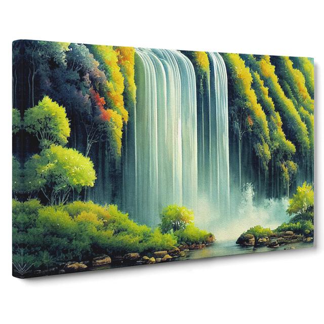 Lush Waterfall Vol.1 - Wrapped Canvas Painting Alpen Home Size: 50cm H x 76cm W x 3cm D on Productcaster.