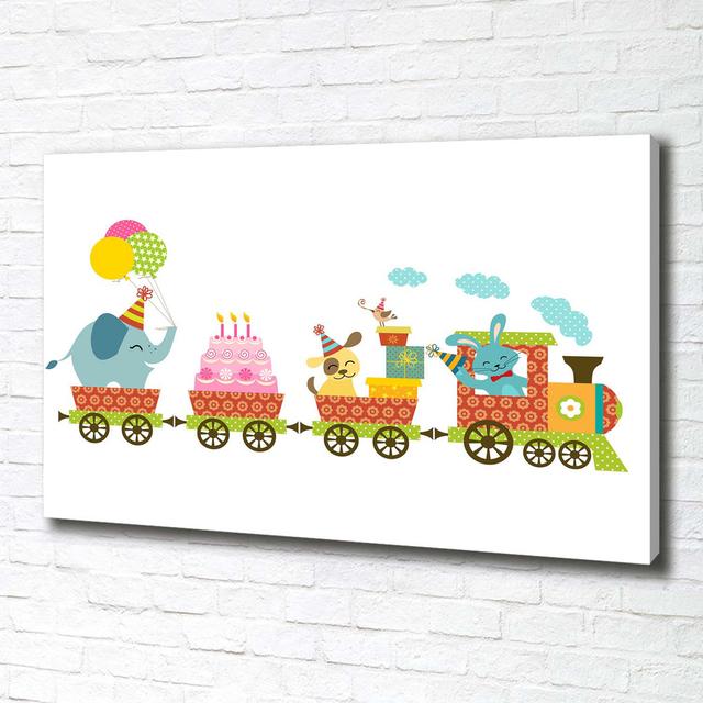 Cheerful Train - Wrapped Canvas Art Prints Zoomie Kids on Productcaster.