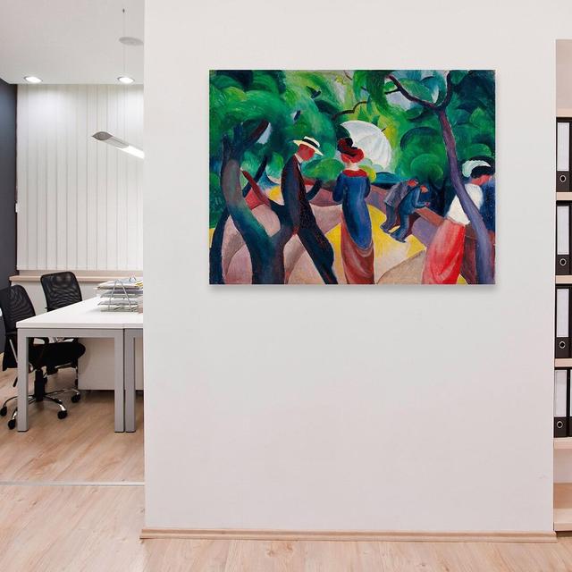 Leinwandbild Promenade von August Macke Marlow Home Co. Größe: 70 cm H x 100 cm B x 4 cm T on Productcaster.