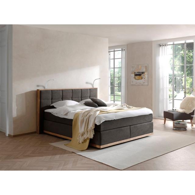 Boxspringbett Shankle mit Beleuchtung COTTA Größe: 180 × 200 cm, Farbe: Dunkelgrau, Festigkeit: H3/H3 on Productcaster.