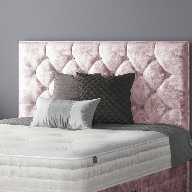 Eberhardt Divan Bed Base Rosdorf Park Colour: Pink, Size: Double (4'6), Storage Type: No Drawers on Productcaster.