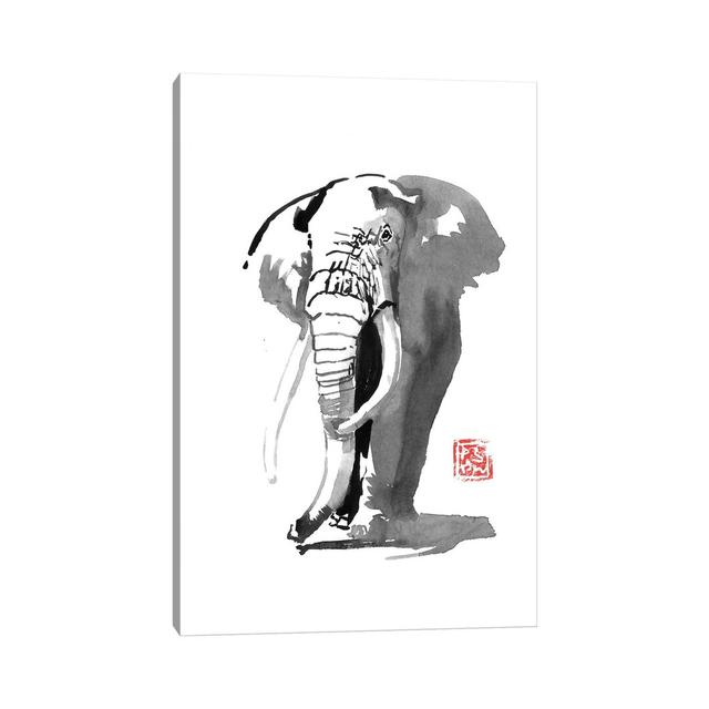 Elephant by Péchane - Print on Canvas Bloomsbury Market Size: 101.6cm H x 66.04cm W x 3.81cm D, Format: Wrapped Canvas on Productcaster.