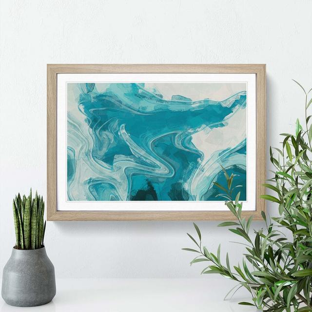 Sea Dreams in Abstract - Picture Frame Graphic Art Print East Urban Home Frame Option: Oak, Size: 40cm H x 60cm W x 2cm D on Productcaster.