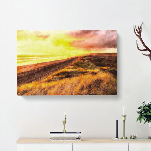 Over a Beach in New Zealand - Wrapped Canvas Photograph Print East Urban Home Size: 45cm H x 76cm W x 4cm D on Productcaster.