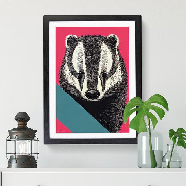 Badger Pop - Single Picture Frame Print Alpen Home Size: 34cm H x 25cm W, Format: Oak Framed on Productcaster.