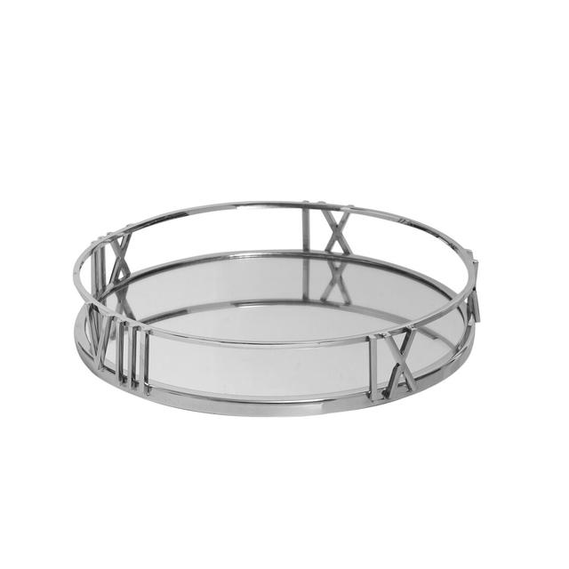 Clarence Metal Tray for Living Room & Dining Tabletop, Mirrored Tray for Decor (Set of 2) Rosalind Wheeler Size: 6cm H x 35cm W x 35cm D on Productcaster.