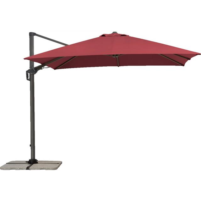 Rhodos Twist 3m Square Cantilever Parasol Schneider Schirme Fabric Colour: Burgundy, Frame Colour: Anthracite on Productcaster.