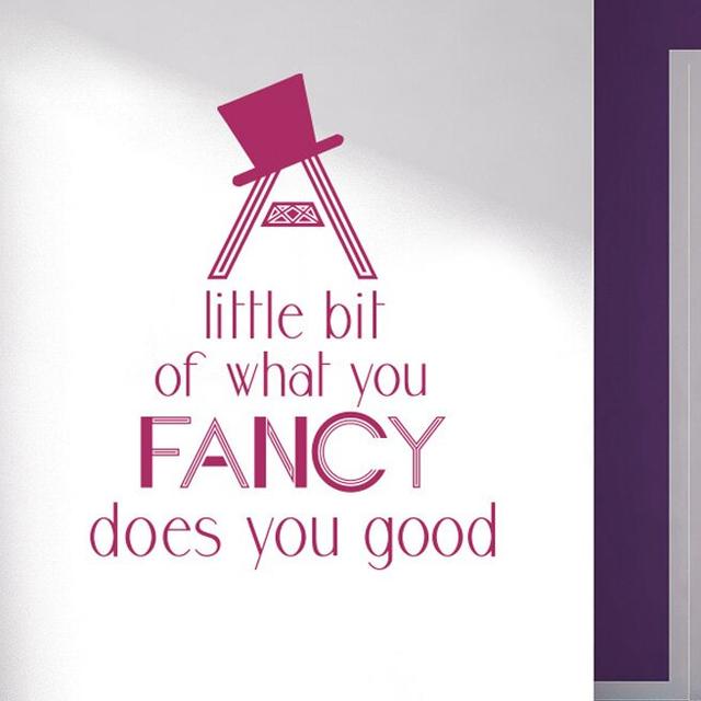 A Little Bit Of What You Fancy Does You Good Wall Sticker Happy Larry Colour: Violet, Size: Medium on Productcaster.