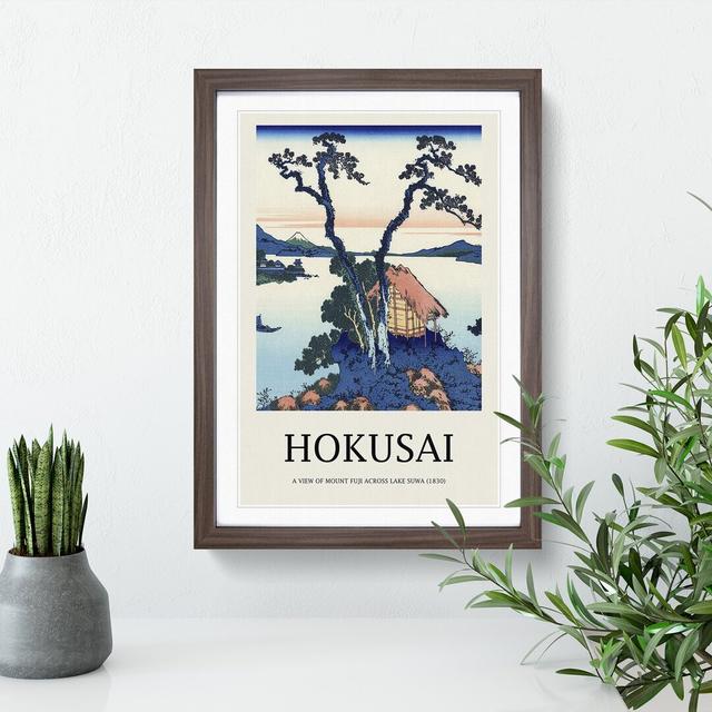 A View of Mount Fuji Across Lake Suwa by Katsushika Hokusai - Picture Frame Painting East Urban Home Size: 65cm H x 48cm W x 2cm D, Frame Option: Waln on Productcaster.