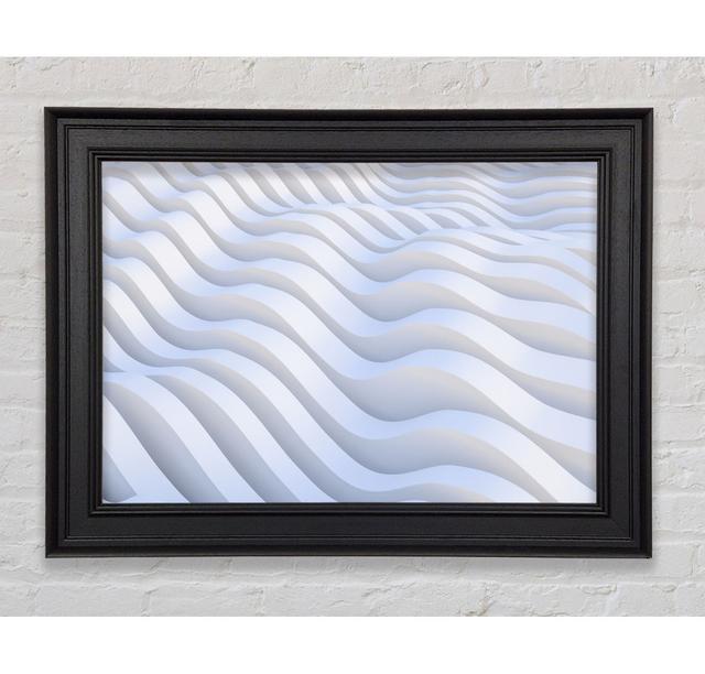 Wavy Shapes In White Framed Print Ivy Bronx Size: 42cm H x 59.7cm W x 8cm D on Productcaster.